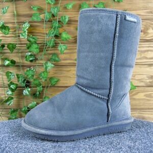 Bearpaw Emma Women's Gray Suede Tall Winter Boots‎ Comfortable Warm Size 6
